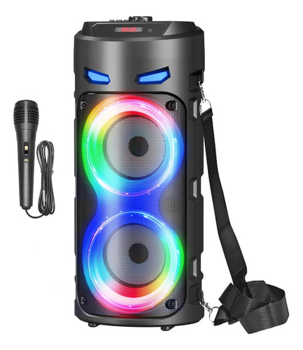 Recargable Subwoofer Portátil Bluetooth Bocina Con Microfono