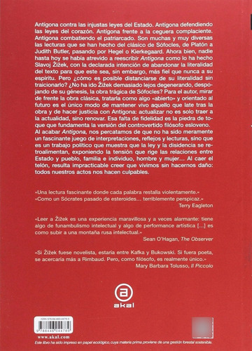 Slavoj Zizek Antígona Editorial Akal