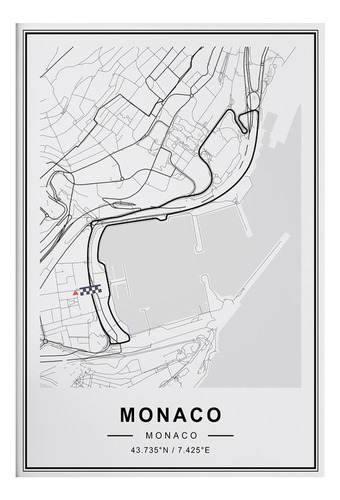 Poster Formula 1 48x33cm F1 Pista Monaco Circuito 2023 Checo