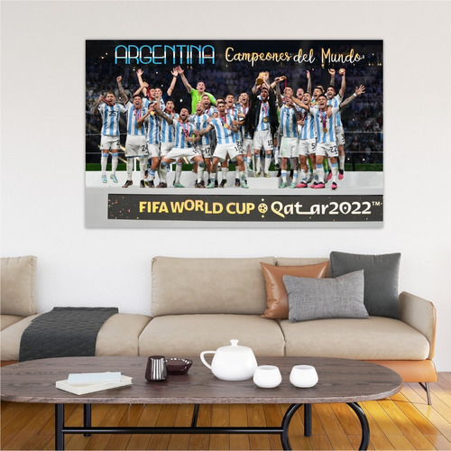 Vinilo Mural Argentina Campeon Mundial Messi 150 X 100 Cm