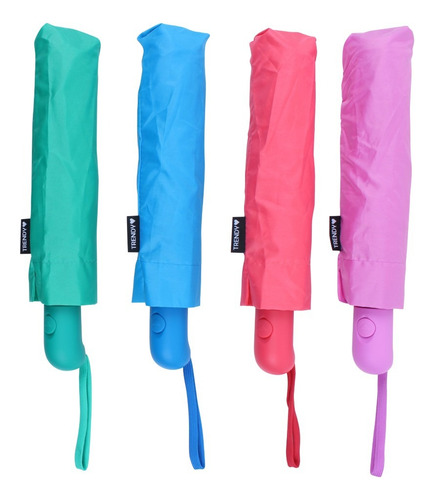 Paraguas Reforzado Resistente Al Viento Automático Estampado Fucsia Liso