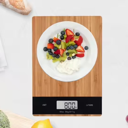 Balanza Digital De Cocina Madera Bambo 5kg Madera 5 Kg