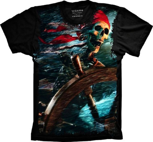 Camiseta Plus Size Cranio Caveira Pirata