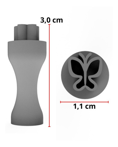 Imagem 8 de 10 de Carimbo Marcador Flor, Coração, Estrela E Borboleta Com 1cm