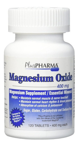 Oxido Magnesio 120t Pluspharma - Unidad a $1174