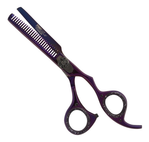 Tijera Barbero Pulir Desmechar Pointcut Titanio Purple 6