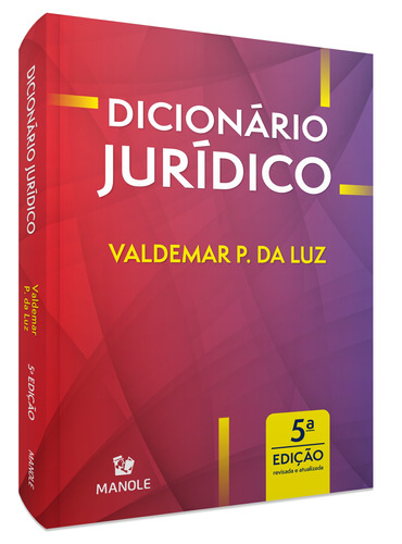 Dicionário jurídico, de Luz, Valdemar P. da. Editora Manole LTDA, capa mole em português, 2022