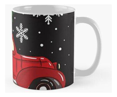 Taza Bull Terrier Dog Riding Red Truck Christmas Decor Pijam