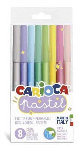 Set De 8 Marcadores Rotuladores Colores Pasteles Carioca