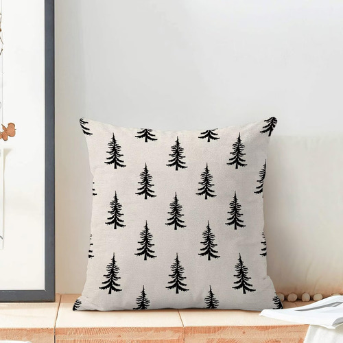 Cubiertas De Almohadas De Navidad Jecuwo 18x18 De 2, Negro N