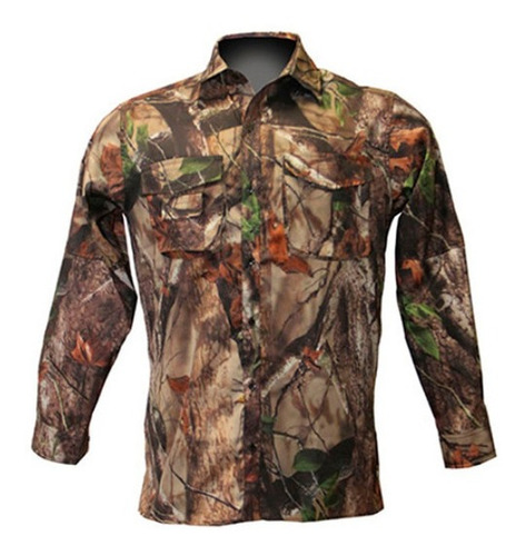 Camisa Manga Larga Camuflada Real 3d Caza Pesca Oferta!