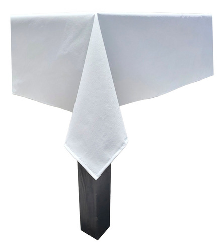 Mantel Ecocuero 3.00x1.40 Kipling Simil Tela Lino Chenille Color Blanco