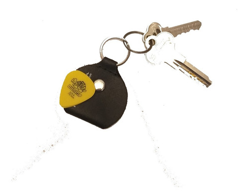 Imagen 2 de 3 de Porta Uñetas Instrumentos De Cuerdas, Tipo Llavero, Cuero