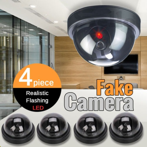 Imagen 1 de 6 de 4pcs Cámara Dummy Vigilancia Falso Espía Cámara Domo Cctv Vi