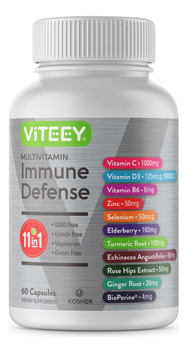 Viteey Multivitamínico Defensa Inmune 11-en-1 60 Cápsulas