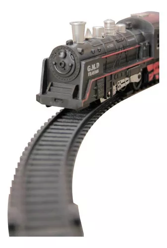 Ferrorama Trem Clássico Super Trilhos Locomotiva Com Luz E Som 45 Pçs