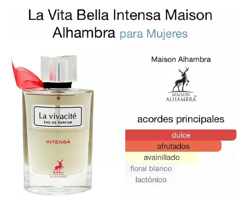 Perfume Árabe Maison Alhambra La Vivacité, 100 Ml