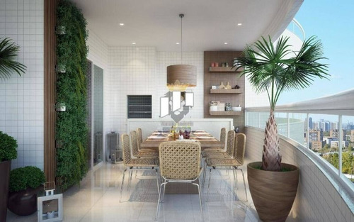 Imagem 5 de 8 de Apartamento De 3 Dormitórios Com Sacada Gourmet No Canto Do Forte Em Praia Grande Sp.