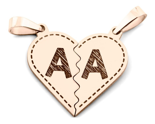 Dijes De Corazón Para Parejas Personalizables Oro Solido 14k