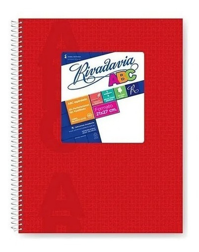 Cuaderno Abc N°7 Rayado 60 Hojas Espiral Rojo Rivadavia