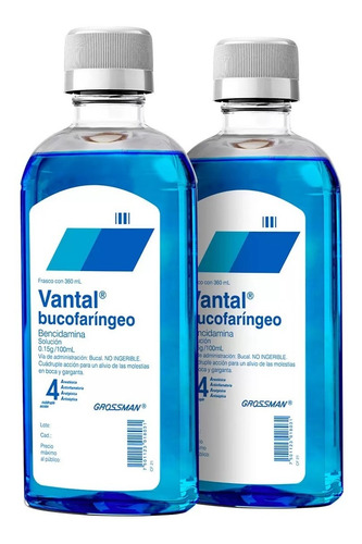 Enjuague Bucal Vantal Bucofaringeo 360 Ml 2 Frascos Pzas