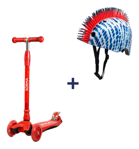 Imagen 1 de 10 de Combo Oferta Monopatin Infantil 4 Ruedas + Casco Niños