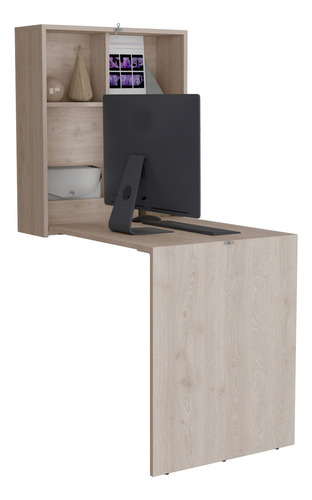 Mesa Escritorio Plegable Klapar 140x60 Homecollection Ceniza Color Blanco