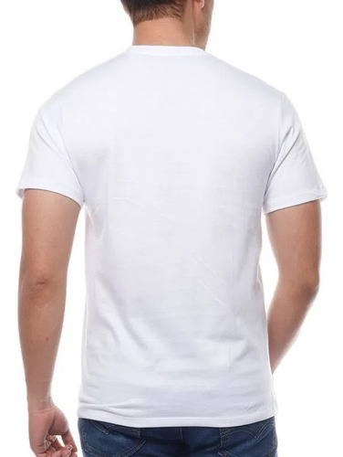 Camiseta Blanca Cuello Redondo Manga Corta Franela Algodón