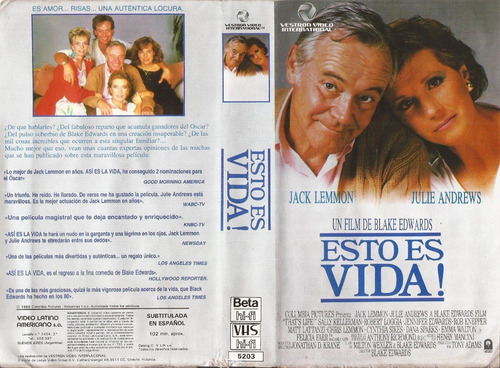 Esto Es Vida Vhs Jack Lemmon Julie Andrews Sally Kellerman