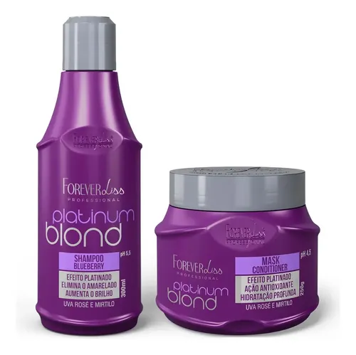 Kit Platinum Blond Manutenção Desamarelador Forever Liss