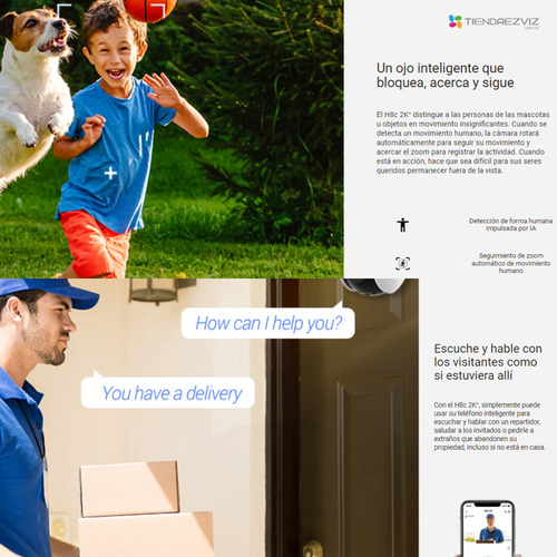 Ezviz H8c 2k 3mp Exterior 360 Inteligencia - Seguimiento