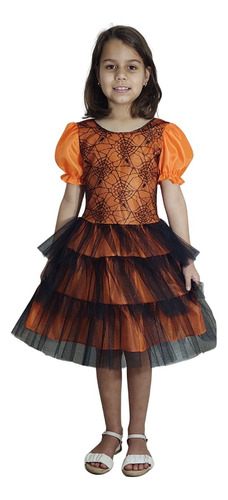 Vestido Infantil Bruxinha Halloween Fantasia