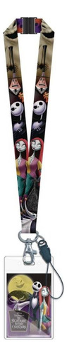 Monogram Nbc Jack And Sally With Card Holder Lanyard Color Negro