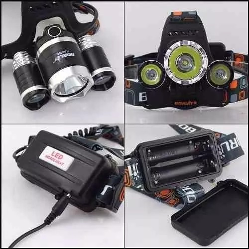 Pack 3 Linterna Frontal 5000 Lumenes Led Minero
