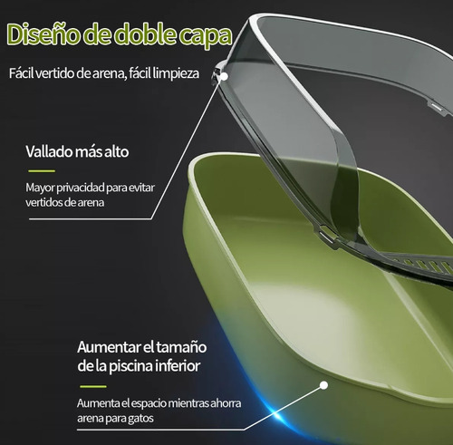 Arenero Gato Extension Anti Derrame Pala Caja Extra Grande