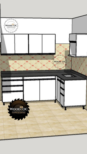 Muebles De Cocina A Medida Alacenas Bajo Mesada Melamina Blanco