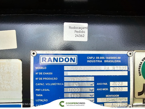Rodocaçamba Randon Basculante 9 Eixos Com Pneus Lona Fácil