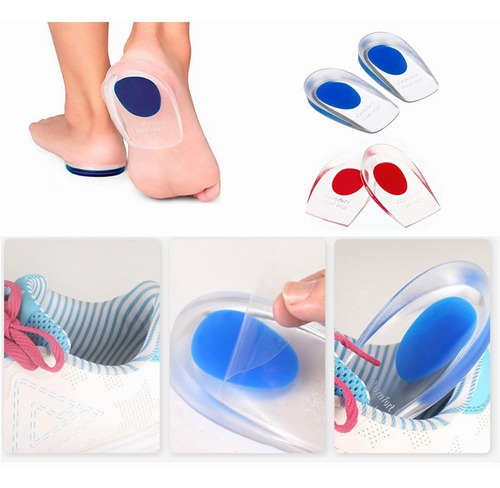 Imagen 6 de 10 de 2 Pares Plantillas Ortopedicas Taloneras Silicona Fascitis