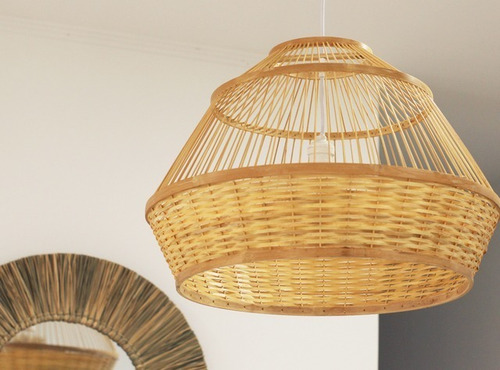 Lampara De Techo Colgante Bambu Moderna Grass Deco