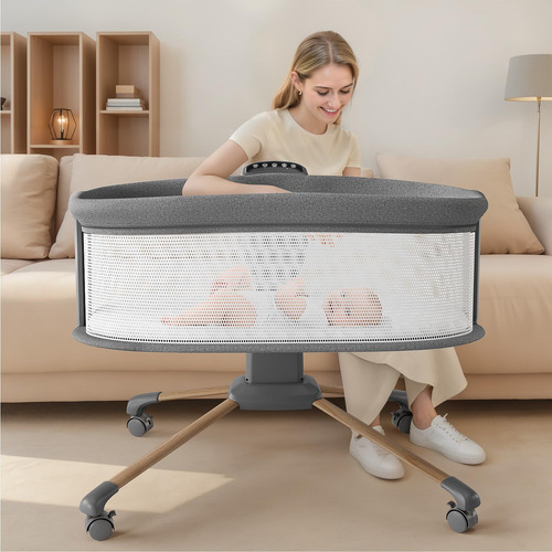 Cuna Eléctrica Inteligente Y Relajante Para Bebés Con 5 Velo