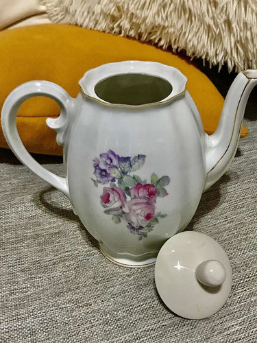 Antigua Cafetera De Porcelana Alemana Koenigszelt Silesia
