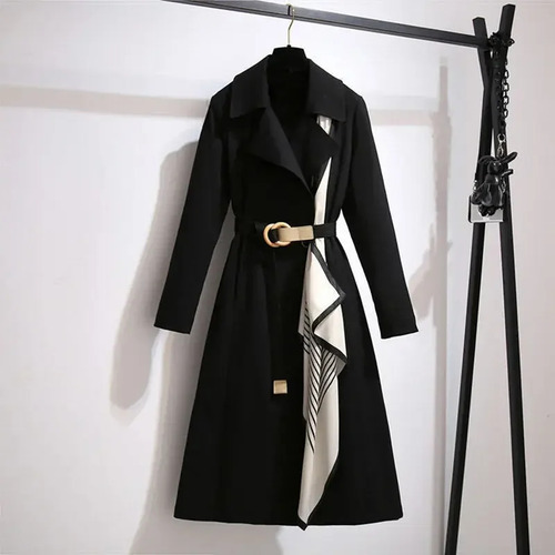 Gabardina De Longitud Media A La Moda Para Mujer