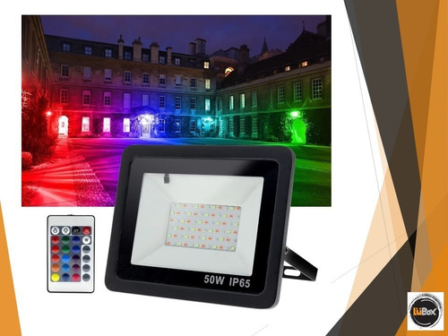 Imagen 4 de 6 de Reflector Led 50w Rgb 220v Alta Potencia Exterior/interior