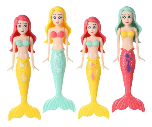 Juego De Juguetes De Buceo Con Muñeca Sirena De 4 Piezas