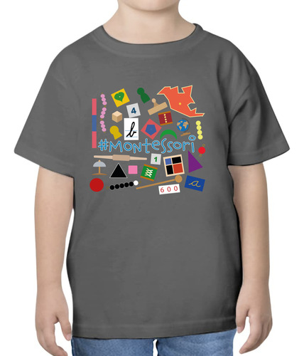 Playera De Niño Con Diseño Materiales Montessori