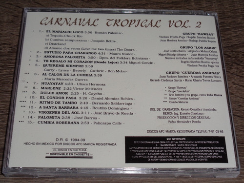 Carnaval Tropical Vol. 2, Cumbia Varios, Afc 1994 (Usado)