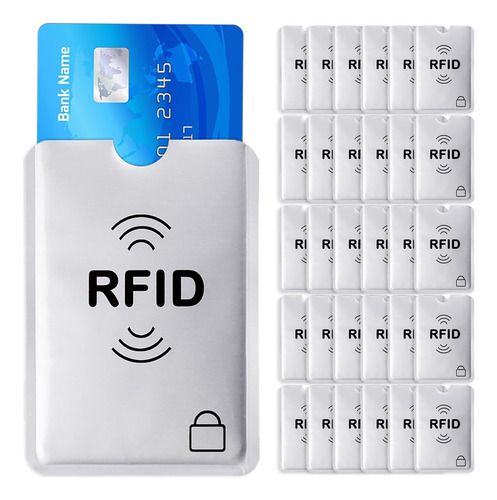 Protectores Rfid Tarjetas De Crédito, 30 Fundas De Bloqueo