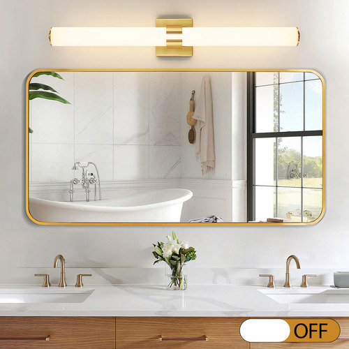 Lámpara Led De Pared Moderna Para Espejo De Baño Interiores Estructura Dorado