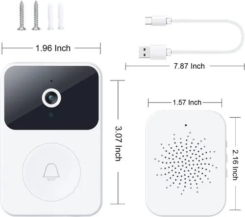 Imagen 3 de 3 de Timbre Cámara Wifi Seguridad Video Portero Inalámbrico