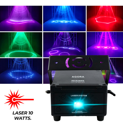 Láser Rgb 10w Agora Smrpro App Bluetooth Dmx Ilda Full Color